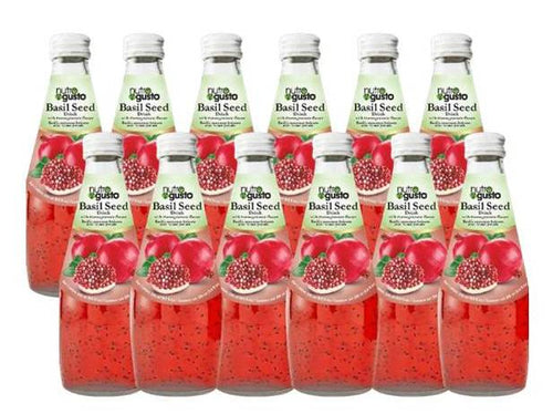 NutroGusto Basil Seed Drink with Pomegranate 290ml - 12 pack