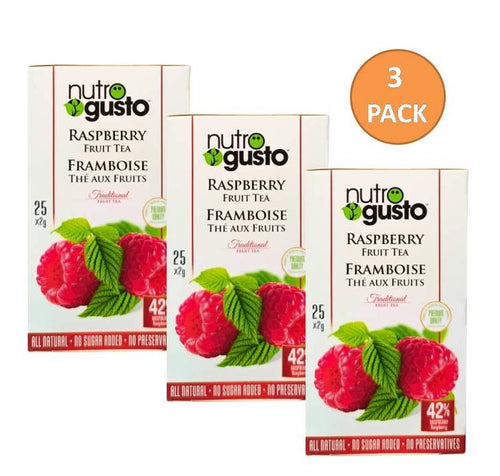 NutroGusto Raspberry Tea (Pack of 3)