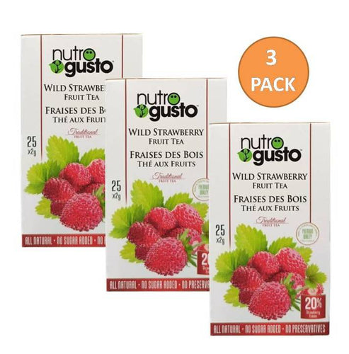 NutroGusto Wild Strawberry Tea (Pack of 3)