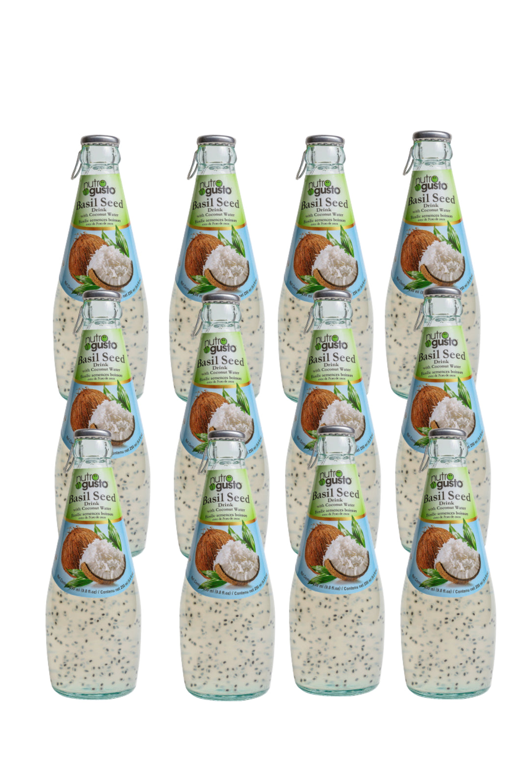 NutroGusto Basil Seed Drink with Coconut 290ml-12 Pack